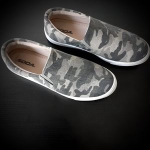 Camo Slip on Sneakers by Soda size 9